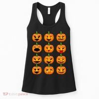 Halloween Pumpkin Emojis Smiley Face Women's Tank Top thumb 0