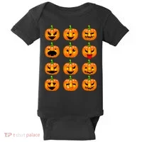 Halloween Pumpkin Emojis Smiley Face Baby Bodysuit thumb 0
