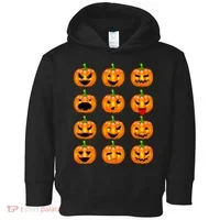 Halloween Pumpkin Emojis Smiley Face Toddler Hoodie thumb 0
