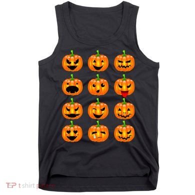 Halloween Pumpkin Emojis Smiley Face Tank Top
