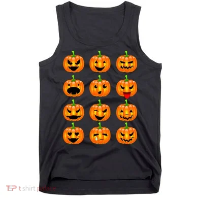 Halloween Pumpkin Emojis Smiley Face Tank Top