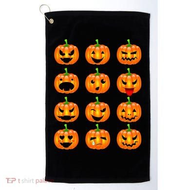 Halloween Pumpkin Emojis Smiley Face Golf Towel