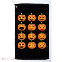 Halloween Pumpkin Emojis Smiley Face Golf Towel thumb 0