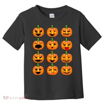 Halloween Pumpkin Emojis Smiley Face Toddler T-Shirt