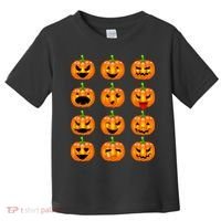 Halloween Pumpkin Emojis Smiley Face Toddler T-Shirt thumb 0
