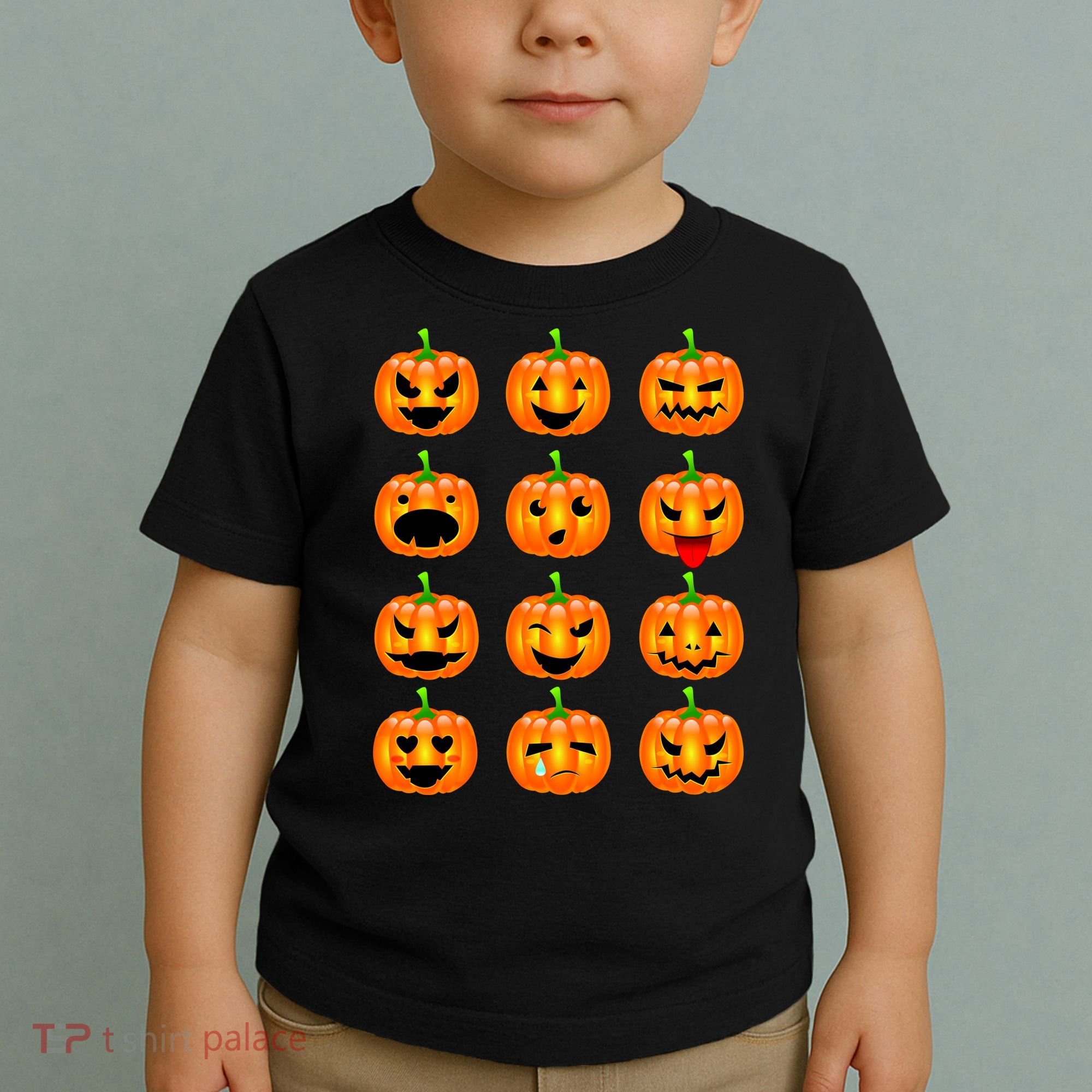 Halloween Pumpkin Emojis Smiley Face Toddler T-Shirt
