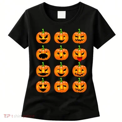 Halloween Pumpkin Emojis Smiley Face Women's T-Shirt