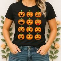 Halloween Pumpkin Emojis Smiley Face Women's T-Shirt thumb 2