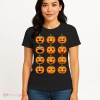 Halloween Pumpkin Emojis Smiley Face Women's T-Shirt thumb 4