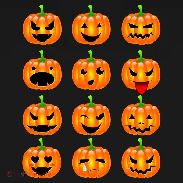 Halloween Pumpkin Emojis Smiley Face Women's T-Shirt