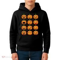 Halloween Pumpkin Emojis Smiley Face Kids Hoodie thumb 4