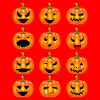 Halloween Pumpkin Emojis Smiley Face Santa Hat thumb 1