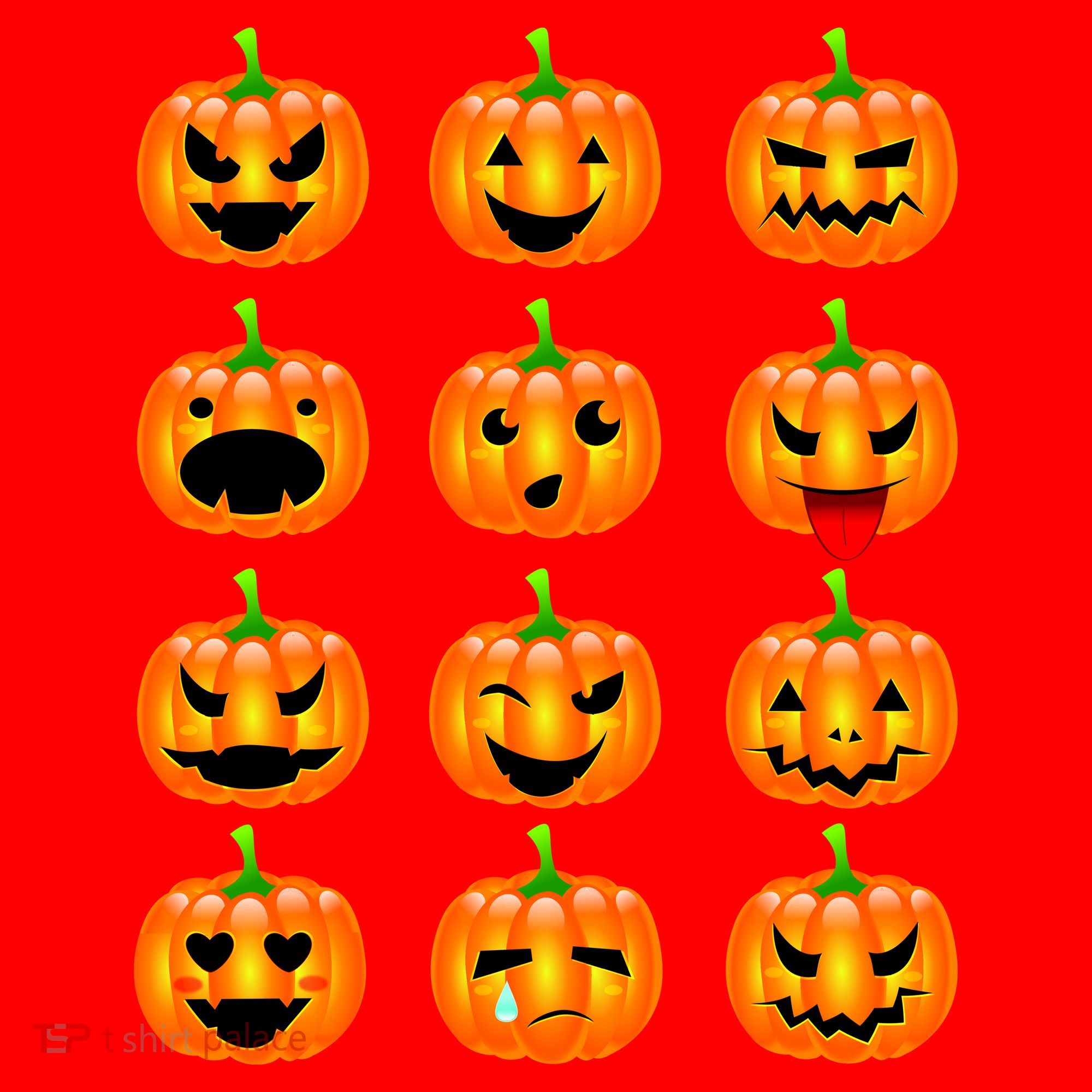 Halloween Pumpkin Emojis Smiley Face Santa Hat