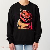 Halloween Pumpkin Head Knife Mug Shot Women's Sweatshirt thumb 0