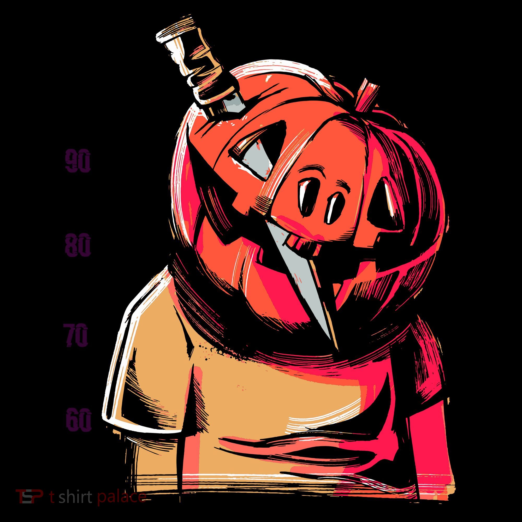 Halloween Pumpkin Head Knife Mug Shot Women's Hoodie