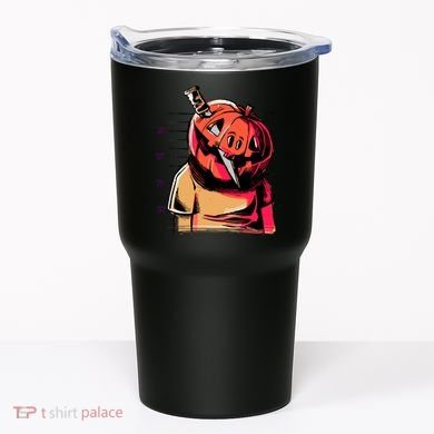 Halloween Pumpkin Head Knife Mug Shot Tumbler