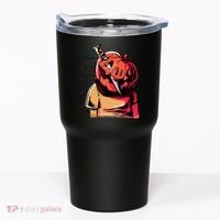 Halloween Pumpkin Head Knife Mug Shot Tumbler thumb 0