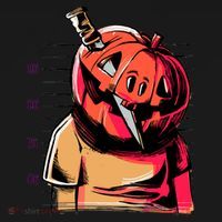 Halloween Pumpkin Head Knife Mug Shot Ornament thumb 1