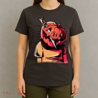 Halloween Pumpkin Head Knife Mug Shot T-Shirt thumb 4