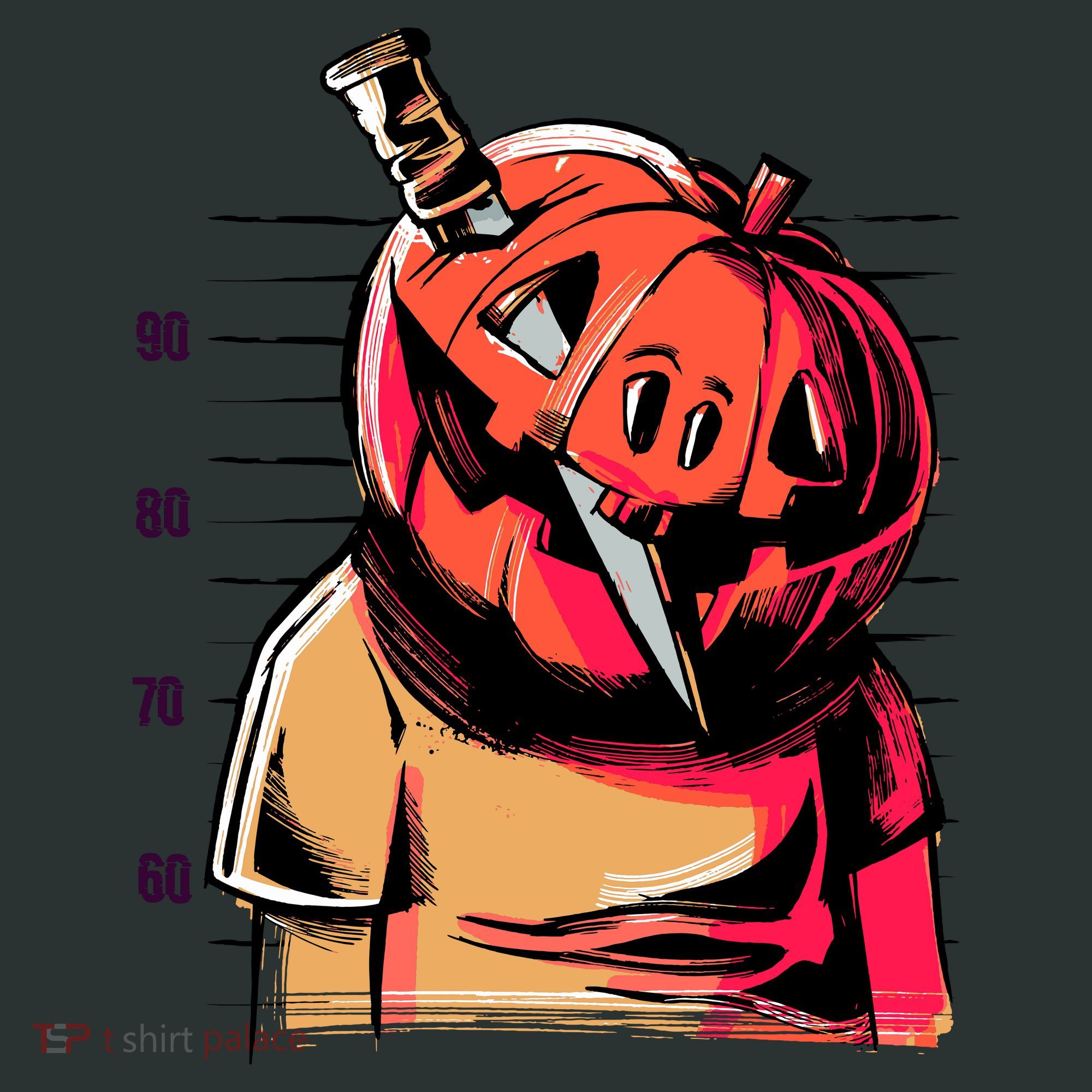 Halloween Pumpkin Head Knife Mug Shot Coaster
