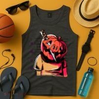 Halloween Pumpkin Head Knife Mug Shot Tank Top thumb 4