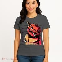 Halloween Pumpkin Head Knife Mug Shot Women's T-Shirt thumb 4