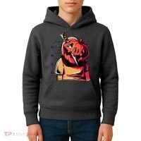 Halloween Pumpkin Head Knife Mug Shot Kids Hoodie thumb 4