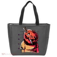 Halloween Pumpkin Head Knife Mug Shot Tote Bag thumb 0