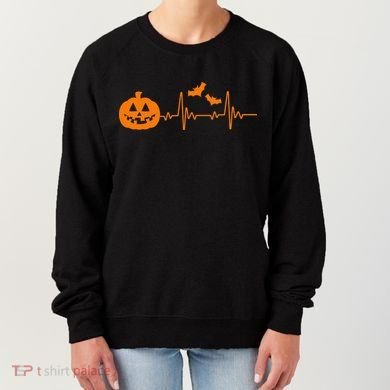 Halloween Pumpkin Heartbeat Pulse Women's Sweatshirt
