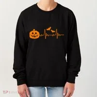 Halloween Pumpkin Heartbeat Pulse Women's Sweatshirt thumb 0