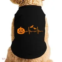 Halloween Pumpkin Heartbeat Pulse Doggie Tank thumb 0