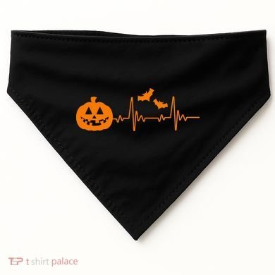 Halloween Pumpkin Heartbeat Pulse USA-Made Doggie Bandana