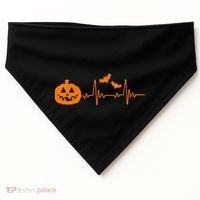 Halloween Pumpkin Heartbeat Pulse USA-Made Doggie Bandana thumb 0