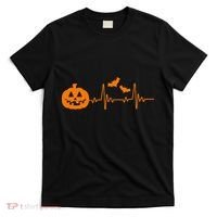 Halloween Pumpkin Heartbeat Pulse T-Shirt thumb 0