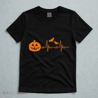 Halloween Pumpkin Heartbeat Pulse T-Shirt thumb 5