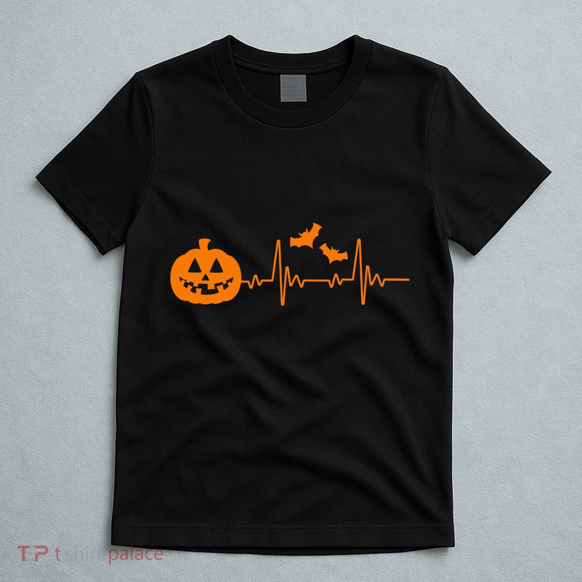 Halloween Pumpkin Heartbeat Pulse T-Shirt