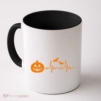 Halloween Pumpkin Heartbeat Pulse Coffee Mug thumb 0