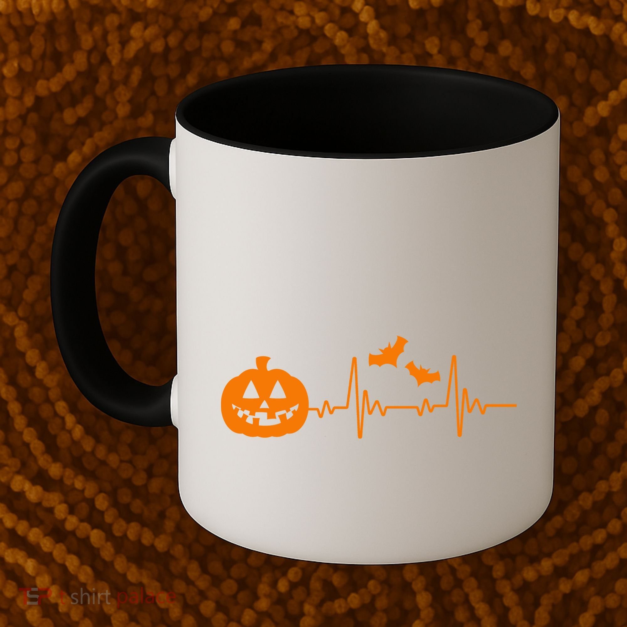 Halloween Pumpkin Heartbeat Pulse Coffee Mug
