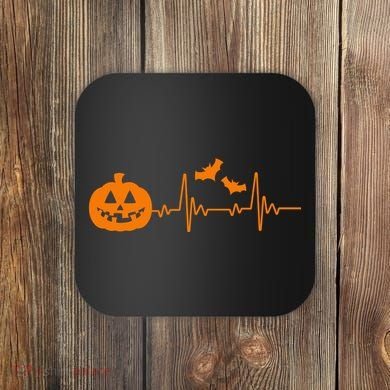 Halloween Pumpkin Heartbeat Pulse Coaster