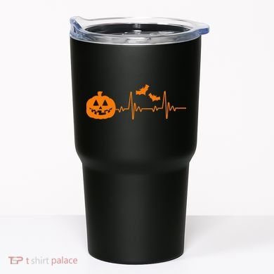 Halloween Pumpkin Heartbeat Pulse Tumbler