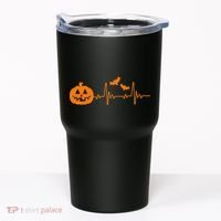 Halloween Pumpkin Heartbeat Pulse Tumbler thumb 0