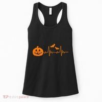 Halloween Pumpkin Heartbeat Pulse Women's Tank Top thumb 0