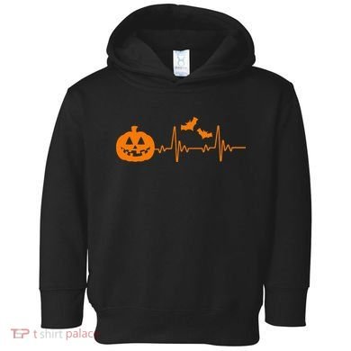 Halloween Pumpkin Heartbeat Pulse Toddler Hoodie