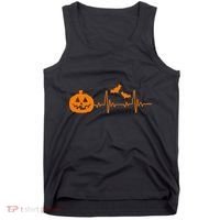 Halloween Pumpkin Heartbeat Pulse Tank Top thumb 0