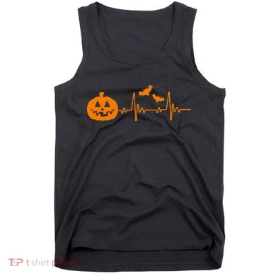 Halloween Pumpkin Heartbeat Pulse Tank Top
