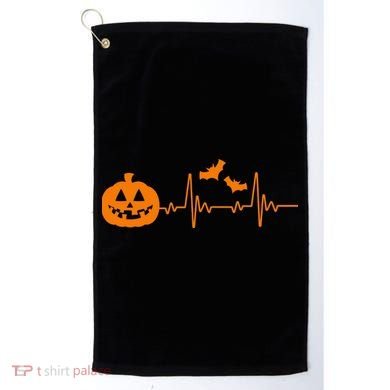 Halloween Pumpkin Heartbeat Pulse Golf Towel