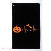 Halloween Pumpkin Heartbeat Pulse Golf Towel thumb 0