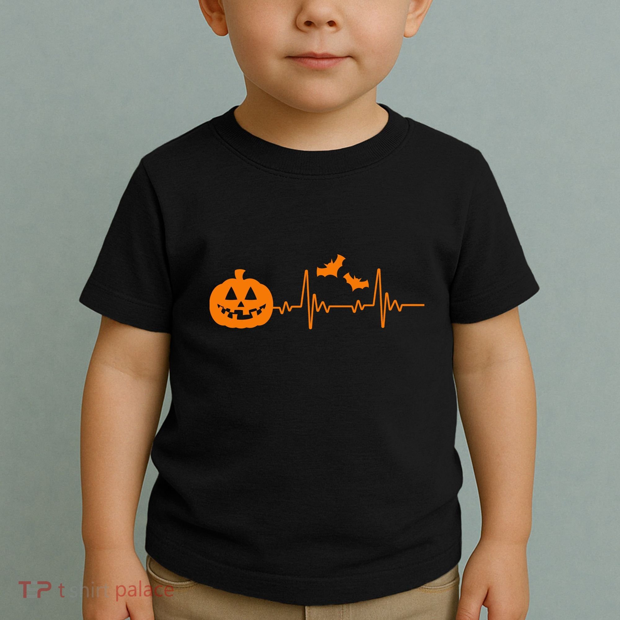 Halloween Pumpkin Heartbeat Pulse Toddler T-Shirt