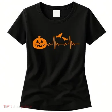 Halloween Pumpkin Heartbeat Pulse Women's T-Shirt