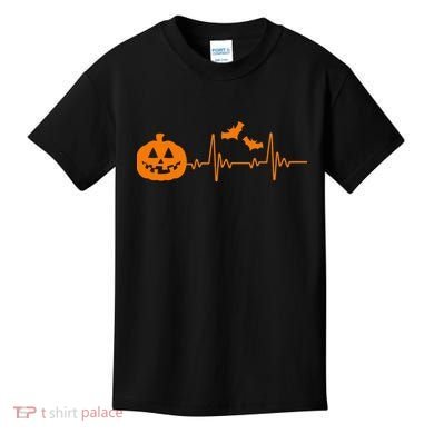 Halloween Pumpkin Heartbeat Pulse Kids T-Shirt